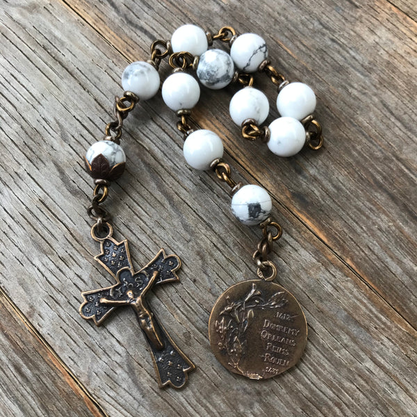 Bronze St. Joan of Arc Pocket Rosary