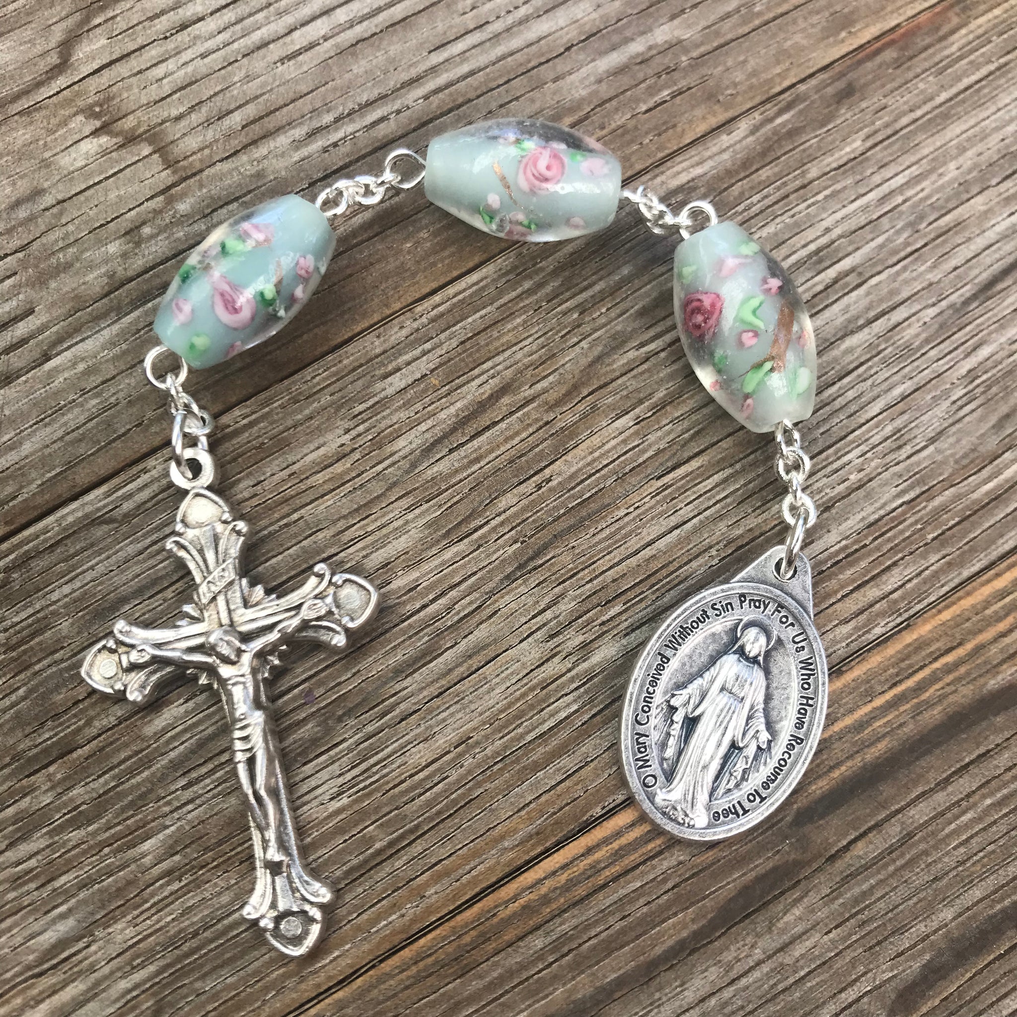 Three Hail Mary Chaplet - Floral 2