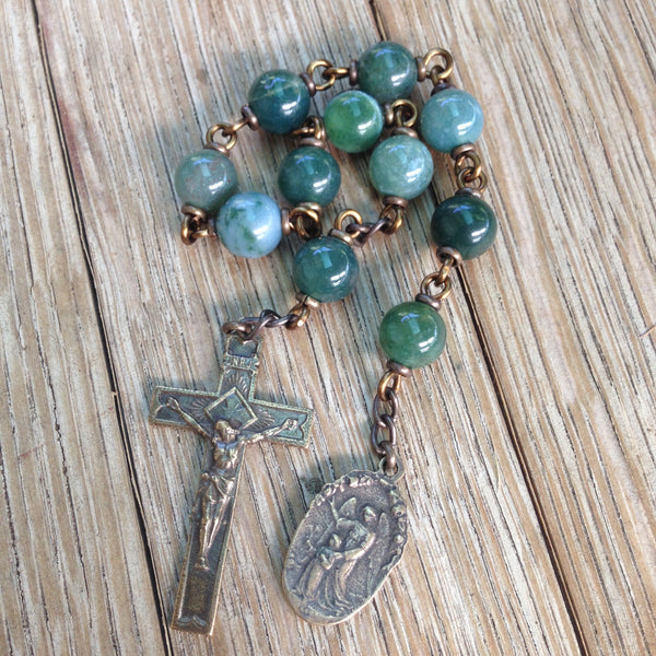 Bronze St. Joseph pocket rosary