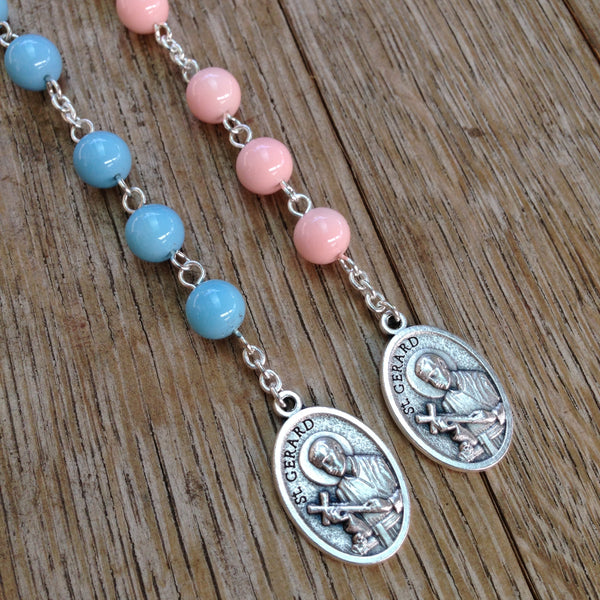 Blue and pink St. Gerard chaplet