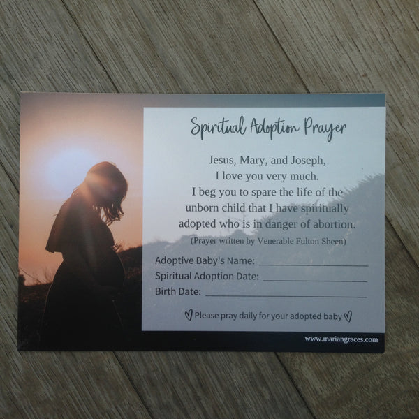 Spiritual Adoption Prayer Card