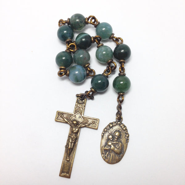 Bronze St. Joseph pocket rosary