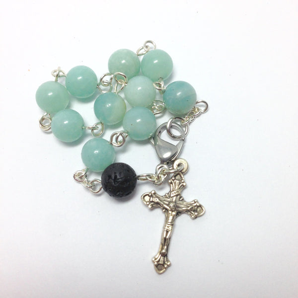 Aromatherapy Rosary bracelet with amazonite beads