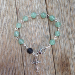 Aromatherapy Rosary bracelet with green aventurine beads