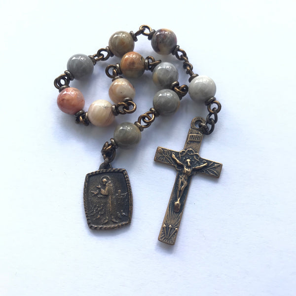 Bronze St. Francis of Assisi pocket rosary