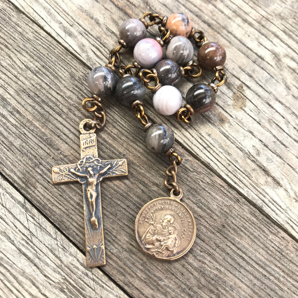 St. Joseph bronze pocket rosary