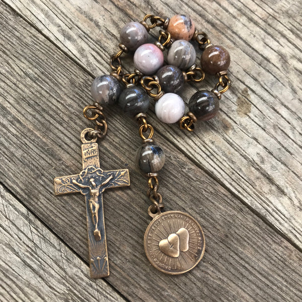 St. Joseph bronze pocket rosary
