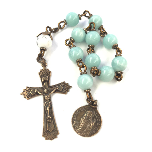 St. Lucy bronze pocket rosary