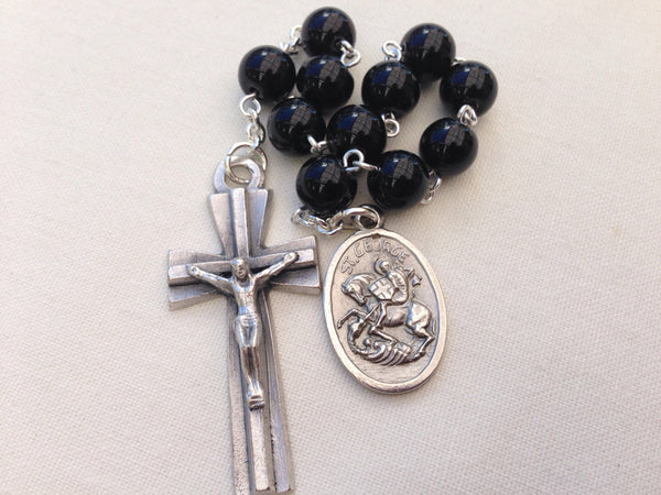 Black St George pocket rosary