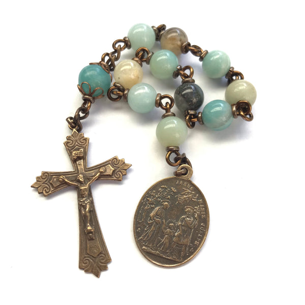 Bronze Holy Family Pocket Rosary